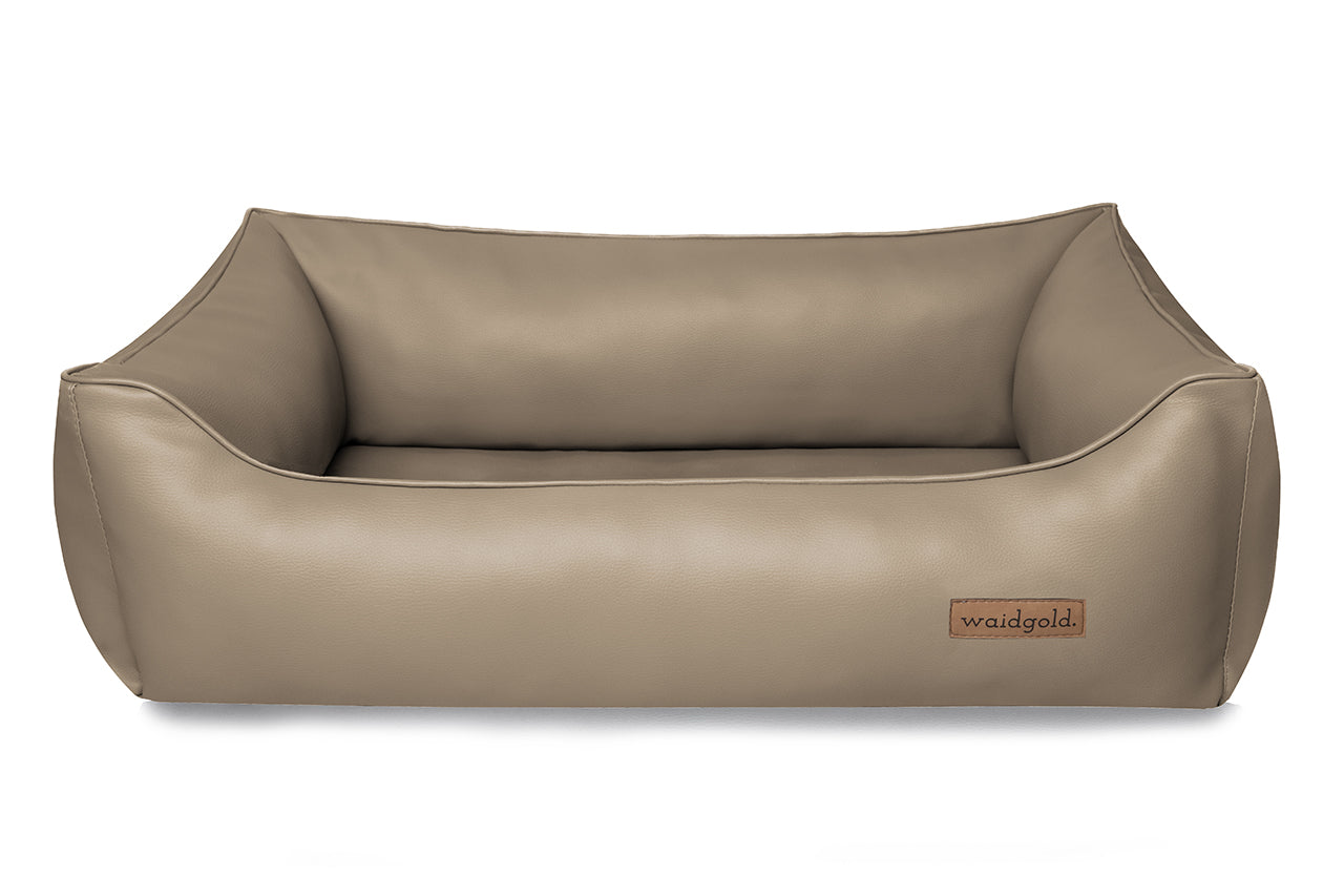 Hundebett Kunstleder VISCO orthopädisch pflegeleicht Premium waidgold –  Waidgold